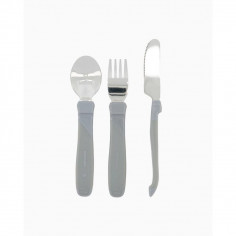 SET 3 COBERTS GRIS PASTEL...